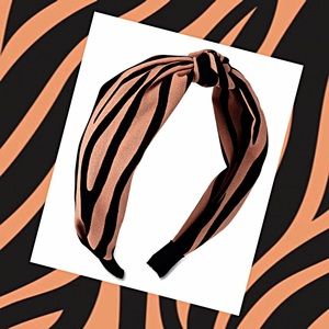 New Brown & Black Zebra Print Knot Fabric Headba…